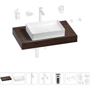 Комплект мебели для ванной комнаты с раковиной Wellsee Genuine Tree