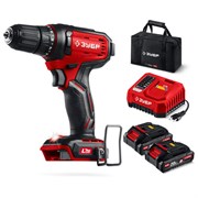 Дрель-шуруповерт безударная, аккумулятор 20 В, 40 Н·м, 2 АКБ LMS (2 А·ч), сумка, ЗУБР Мастер ДШ-40-22