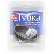 Губка (мочалка) металлическая спиральная 15 г, для посуды, гриля, плиты, GRIFON, 910-001