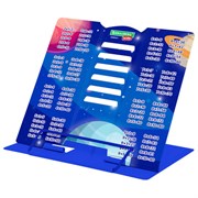 Подставка для книг и учебников BRAUBERG KIDS mini "Deep Space" с таблицей умножения, регулируемый угол наклона, металлическая, 238967
