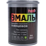 Акриловая эмаль Palizh глянцевая 602 темно-коричневая 1кг 1/6