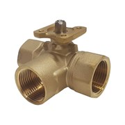 Трехходовой латунный шаровой кран TECHNO 3025В