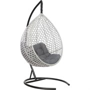 Подвесное кресло-кокон Лаура Montblanc серый + каркас, подушка темно-серая MONB