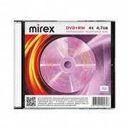 Диск DVD+RW (плюс) MIREX, 4,7 Гб, 4x, Slim Case, 1 штука, UL130022A4S