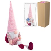 Украшение новогоднее интерьерное 70 см "Гном с сердечком", полиэстер, ЗОЛОТАЯ СКАЗКА, 592524