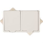 Брызгозащищенная двухместная розетка Кунцево-Электро РА16-759