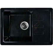 Мойка для кухни из искусственного камня WISENT мрамор черно-золотой (беларусь) 435x620x220 WB15-14/WGER013