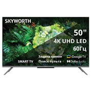 Телевизор SKYWORTH 50Q66H, 50" (127 см), QLED+, 3840x2160, 4K, 16:9, Google TV, Wi-Fi, черный