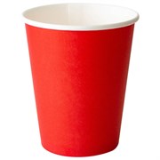 Стакан одноразовый бумажный 250/273 мл, D 80 мм, красный, КОМПЛЕКТ 1000 шт., холодное/горячее, WELDAY (ВЭЛДЭЙ), 702693