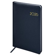 Еженедельник датированный 2026, А5, 145х215 мм, BRAUBERG "Select", балакрон, темно-синий, 117181