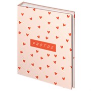 Фотоальбом BRAUBERG "Pink hearts" на 100 фото 10х15 см, твердая обложка, 391436