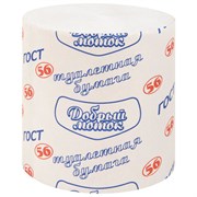 Бумага туалетная бытовая, 56 м, ДОБРЫЙ МОТОК, ГОСТ-56, без втулки (эконом), М-62