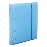 Тетрадь на кольцах А5 175х220 мм, 120 л., пластик, клетка, с резинкой, BRAUBERG, синий, 403567