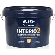 Краска для стен и потолков HUSKY INTERIO 2 глубокоматовая, 2,5 л 32197