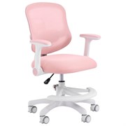 Кресло детское с подставкой для ног BRABIX KIDS "MG-215", сетка/ткань TW, розовое, 533311