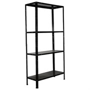 Стеллаж металлический BOOMHOUSE (БУМХАУС), 1500x750x300 мм, 4 полки, нагрузка на стеллаж до 120 кг, черный, 291420