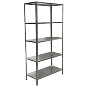 Стеллаж металлический BOOMHOUSE (БУМХАУС), 1800x900x400 мм, 5 полок, нагрузка на стеллаж до 150 кг, серебристый, 291421