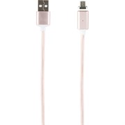 Дата-кабель Red Line Магнитный USB - micro USB, нейлоновая оплетка, розовый УТ000012858