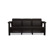 Диван ротанг 3-х местный 188x70x79 см цвет мокко с серыми подушками HOMLYGREEN ARD257816