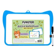 Доска маркерная двусторонняя 19,5x28 см, с маркером, в клетку/белая, фигурная рамка, FUNSTER (ФАНСТЕР), 238992