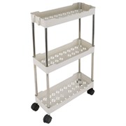 Этажерка (тележка) BOOMHOUSE (БУМХАУС) RC-030 3 яруса, на колесах, В63хШ40хГ14 см, металл/пластик, белый/хром, 701453