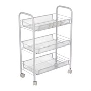Этажерка (тележка) BOOMHOUSE (БУМХАУС) RC-003 3 яруса, на колесах, В62,5хШ42,5хГ25,5 см, металл, белая, 701456