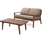 Кофейный набор из акации МОНА диван 2-х местный кофейный столик Joygarden 35101/35102