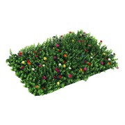 Искусственная изгородь INBLOOM 60x40 см Самшит с цветами, полипропилен 172-032