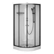 Душевая кабина AM.PM X-Joy 90x90, 1/4 круга, профиль матовый черный, стекло прозрачное W94C-401-090BT