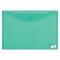Папка-конверт с кнопкой БОЛЬШОГО ФОРМАТА (305х435 мм), А3, прозрачная, зеленая, 0,18 мм, BRAUBERG, 224033 - фото 11053091