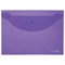 Папка-конверт с кнопкой ЮНЛАНДИЯ, А4, до 100 листов, прозрачная, фиолетовая, 0,18 мм, 228669 - фото 11063907