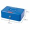 Ящик для денег, ценностей, документов, печатей, 90х180х250 мм, ключевой замок, синий, BRAUBERG, 290335 - фото 11083413
