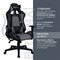 Кресло компьютерное BRABIX "GT Racer GM-100", две подушки, экокожа, черное/серое, 531926 - фото 11114198