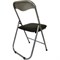 Стул складной для дома и офиса РС04, серебристый каркас, кожзам черный - фото 12551217