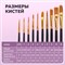 Кисти синтетика BRAUBERG, НАБОР 10 шт., черные (Круглые; Овальные; Плоские; Лайнеры), 201028 - фото 13105768