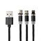 Кабель магнитный для зарядки 3 в 1 USB 2.0-Micro USB/Type-C/Ligtning, 1 м, SONNEN, черный, 513561 - фото 13124653