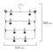 Вешалка-плечики качели, 4 секции, металлическая, с клипсами для юбок и брюк, BRABIX, 607472 - фото 13130917