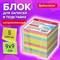 Блок для записей BRAUBERG в подставке прозрачной, куб 9х9х9 см, цветной, 122225 - фото 13548269