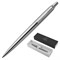 Ручка шариковая PARKER "Jotter Core Stainless Steel CT", корпус серебристый, детали хром, синяя, 1953170 - фото 13743360