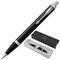 Ручка шариковая PARKER "IM Core Black Lacquer CT", черный глянцевый лак, детали хром, синяя, 1931665 - фото 13743370