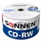 Диски CD-RW SONNEN 700 Mb 4-12x Bulk (термоусадка без шпиля), КОМПЛЕКТ 50 шт., 512578 - фото 13747863