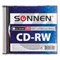 Диск CD-RW SONNEN, 700 Mb, 4-12x, Slim Case (1 штука), 512579 - фото 13747864