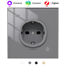 Розетка Moes Zigbee Smart Wall Socket серый модели ZK-EU - фото 14921904