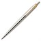 Ручка гелевая PARKER "Jotter Stainless Steel GT", корпус серебристый, позолоченные детали, черная, 2020647 - фото 14931628