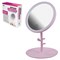 Зеркало настольное с LED-подсветкой для макияжа, диаметр 17 см, 3 режима свечения, аккумулятор 1200 mAh, цвет розовый, WBZ (ВБЗ), 609331 - фото 14984120