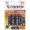 Батарейки аккумуляторные Ni-Mh пальчиковые КОМПЛЕКТ 4 шт., АА (HR6) 1600 mAh, SONNEN, 455605 - фото 15057944