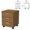 Тумба подкатная "Бюджет", 398х406х521 мм, 3 ящика, орех французский, 402952-190 - фото 15060289