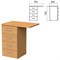 Тумба приставная "Монолит", 450х700х750 мм, цвет бук (КОМПЛЕКТ) - фото 15061036