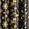 Бумага упаковочная новогодняя НАБОР 3 шт., "Black&Gold", 70х100 см, 3 дизайна, ЗОЛОТАЯ СКАЗКА, 592059 - фото 15110702