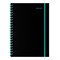 Тетрадь обложка пластик, А4 80 л., спираль пластик, резинка, клетка, BRAUBERG, черный/синий, 405381 - фото 15150903